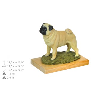 Mops, Pug ręcznie pomalowana statuetka Art-Dog